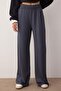 Smoked Soft Fabric Pocketed Wideleg/Relaxed Fit Knitted Sweatpants Twoaw24Ea00012 - 3