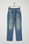 Mavi Yüksek Bel Asimetrik Kapama Bel Detaylı Straight/Düz Kesim/Boru Paça Jeans TWOAW26JE00132 - 5