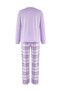 Teen Lila Ekoseli Kedi ve Slogan Baskılı Örme Pijama Takımı THMAW26PT00047 - 6