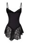 Siyah Dantelli Düğmeli Askılı Kapsız Külotlu Babydoll/Fantezi Gecelik THMAW26LL00003 - 6