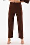 Women's Bürümcük Wide Leg Kimono Top and Bottom Set Brown - 6