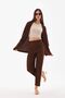 Women's Bürümcük Wide Leg Kimono Top and Bottom Set Brown - 4