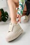 High Sole Hidden Heel Front Stone Detailed Sports Shoes (8 cm Heel) - 2
