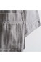 Alessa Men's Pique Bathrobe 100% Organic Cotton Jacquard Gray - 4