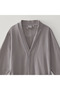 Alessa Men's Pique Bathrobe 100% Organic Cotton Jacquard Gray - 6