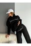 Unisex Oversize Stone Embroidered Hooded Sweatshirt Set - 2