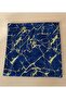 Italian Velvet Navy Blue Throw Pillow Case Gold Leaf Gilt Decorative Cushion Pillow Case 45x45cm - 6