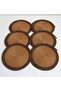 Jute Straw American Service Plate Set Straw Natural Black Color Matching - 6