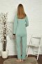 Women's Pregnant Postpartum Water Green Pajama Set 45201 - 5
