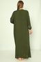 Women's Plus Size Woven Viscose Fabric Long Sleeve Dress / Green 33434 - 6