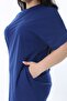 Women's Plus Size Cobalt Blue Side Slit Low Sleeve Dress 65N38238 - 3