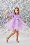 Lilac Beaded Sequin Girl's Dress - Gloria - 2