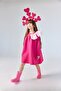 Fuchsia Shoulder Bow Detailed Girl's Dress - Leah - 2