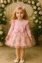 Girls' Floral Dusty Pink Birthday Evening Princess Elegant Dress