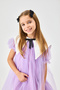 Lilac Pointed Collar Girl's Tulle Dress - Nicole - 4