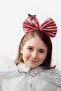 Red Silver Striped Girl's Christmas Crown
