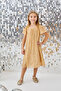 Gold Sequined Girls' Dress-Siri - 3