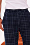 Cotton Pocket Plaid Printed Stylish and Comfortable Men's Pajama Bottoms with Elastic Waist Navy Blue Plaid 15 - 4