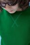 Unisex Basic Crew Neck Hooded Winter Sweatshirt - Green - 4