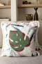 Punch Embroidered and Fringed Throw Pillow Case - 1 Piece - 43*43 cm - Monstera - Pnk001