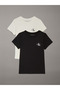 Women's Brand Logo Organic Cotton Blue T-Shirt Suitable for Daily Use J20J219734 0K6 - 2