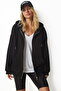 Hooded Zippered Oversize Sweatshirt Black Lub0002