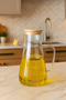 Glass Oil Pot — Bamboo Lid, Scale, Silicone Stopper - 3