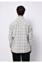 Regular Fit Shirt Neck Plaid Men's Ecru Long Sleeve Shirt - 2