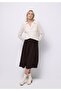 Midi Straight Women's Brown Skirt - 3