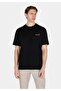 Comfort Fit Round Neck Plain Men's Black Knitted Short Sleeve T-Shirt