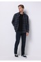 Regular Fit Mid Waist Straight Leg Men's Dark Indigo Jean Trousers - 3