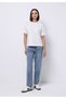 Straight Fit Women's Light Indigo Denim Jean Zipper Trousers - 3