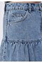 Slim Fit Straight Zippered Women's Blue Skirt - 5