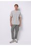 Comfort Fit Round Neck Striped Men's Green Short Sleeve T-Shirt - 3