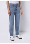 Straight Fit Women's Light Indigo Denim Jean Zipper Trousers - 4