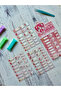 Dark Pink with Kawaii Characters 4 Sheets 92 Pieces Transparent Protection Layer Waterproof School Name Tag