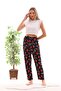 Women's Black Color Strawberry Printed Ribbon Pajama Bottoms - 5