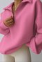 Ghassy Co. Women's Vintage Half Zip Oversize Cotton Sweatshirt with Raised Inside - 3