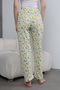 Women's Cotton Lemon Print High Waist Summer Pajama Bottom Homewear - 3