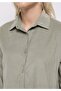 Regular Fit Shirt Neck Plain Women's Green Long Sleeve Shirt - 4