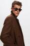 Slim Fit Brown Curly Woolen Coat - 3