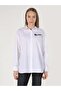 Relaxed Fit Shirt Neck Printed Women's White Long Sleeve Shirt - 4