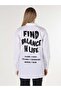 Relaxed Fit Shirt Neck Printed Women's White Long Sleeve Shirt - 6