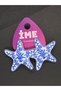 Blue White Starfish Earrings