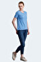 Pericas Women's V-Neck Blue T-Shirt - 7