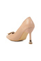 Beige Thin Heeled Women's Evening Dress Shoes Pc-54025 Z - 4