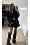 Women's Dust Collar Detailed Heeled Black Boots - 2