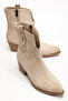 Women's Western Cowboy Faux Suede Embroidered Short Boots - 7