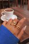 مجموعة من خاتمين على شكل موجة وقلب مفتوح حديثة من Vip Ring