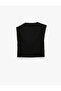 Comfortable Fit Accessory Detailed Crew Neck Sleeveless Blouse - 4